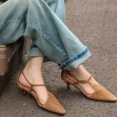 LBSFY  -  Summer Mid Heels Shoes Women Pointed Toe Sexy Sandals 2024 Fashion Elegant Party Dress Shoes Designer Cozy Female Zapatillas